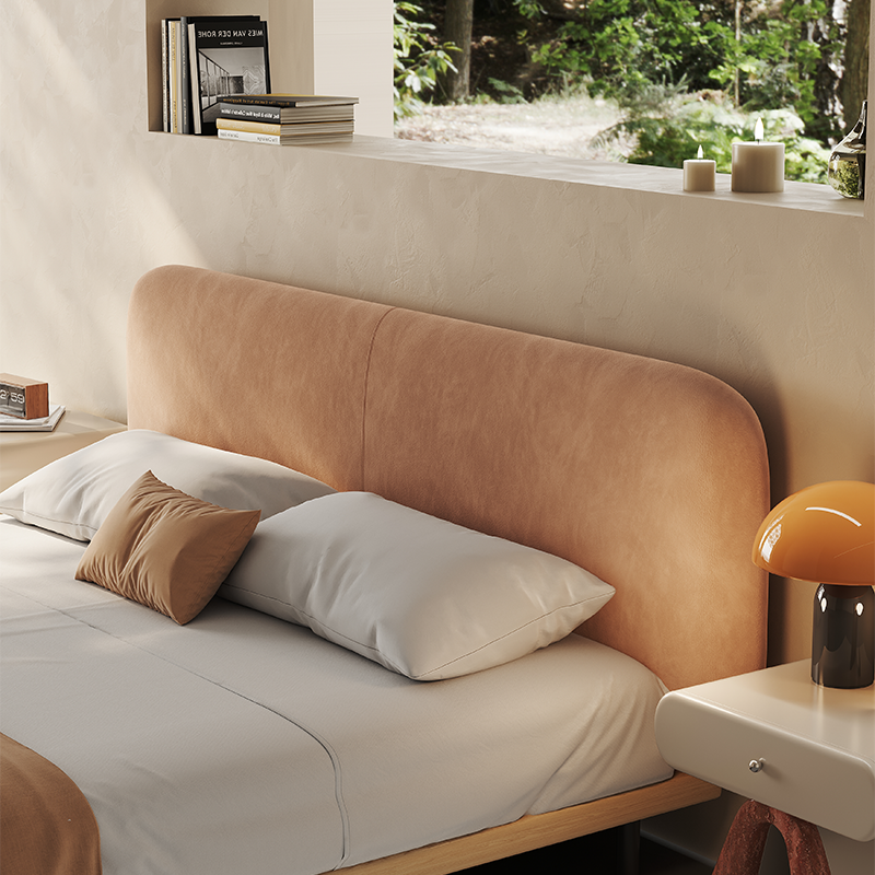Fabric bed simple modern light luxury master bedroom double bed custom