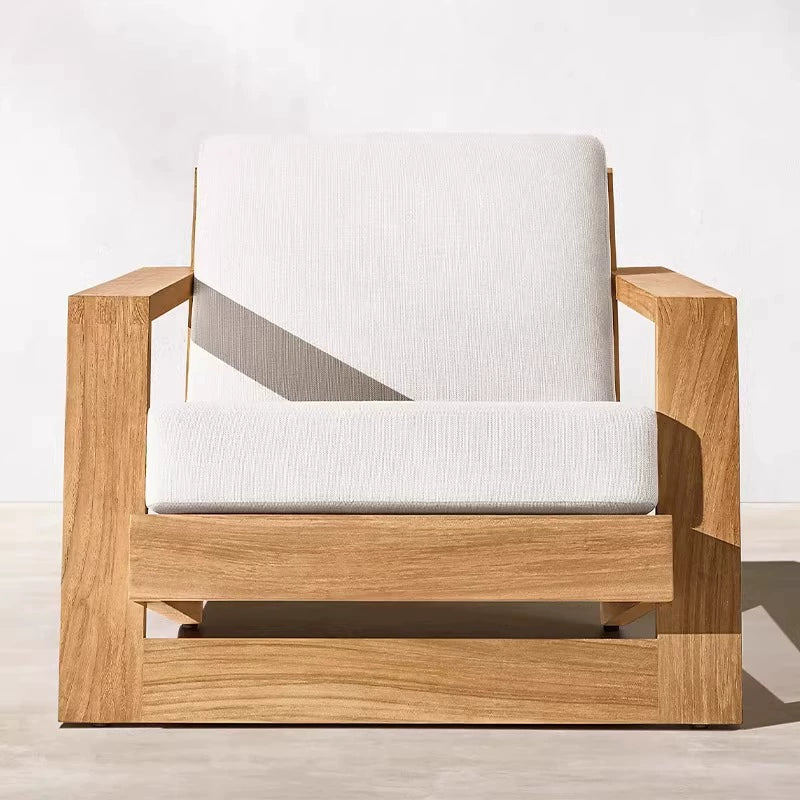 Outdoor sofa courtyard outdoor anti-corrosion waterproof sun protection sun room leisure garden solid wood furniture custom