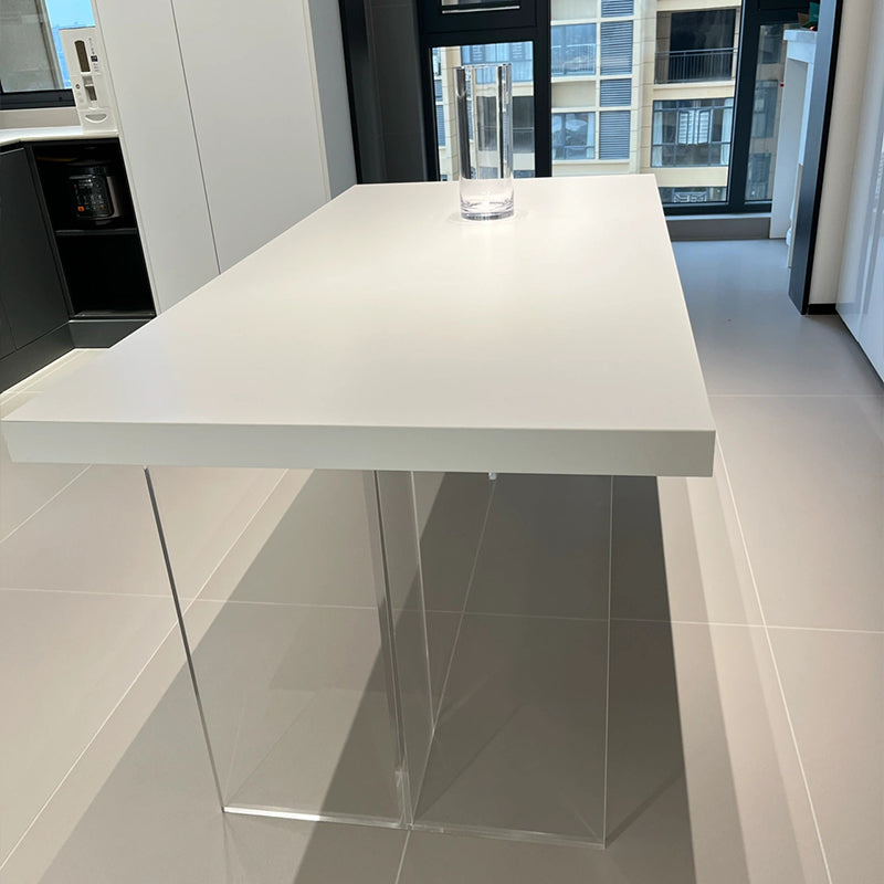Acrylic suspended rock slab dining table minimalist transparent designer rectangular household custom