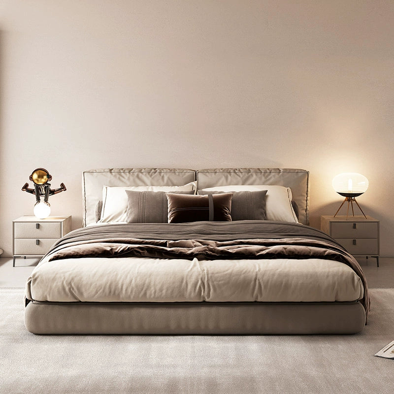 Fabric bed Modern simple master bedroom bed custom