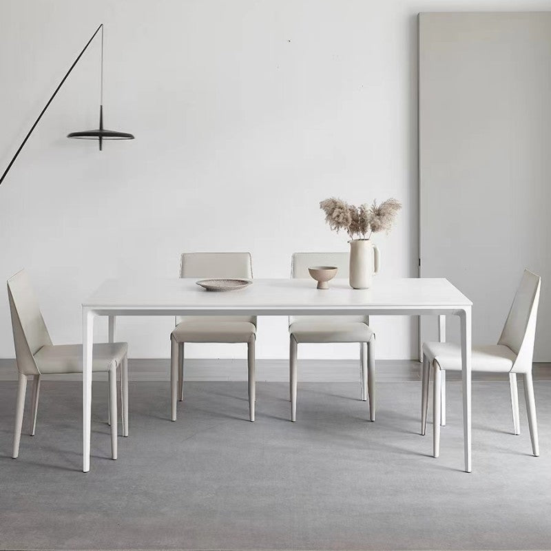 Slate dining table household modern simple aluminum alloy rectangular light luxury custom