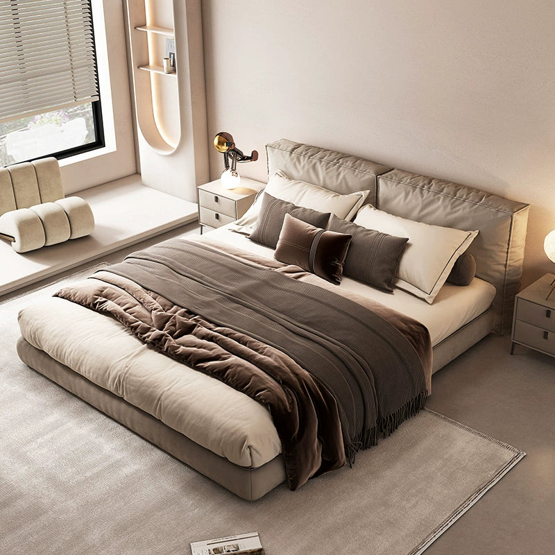 Fabric bed Modern simple master bedroom bed custom