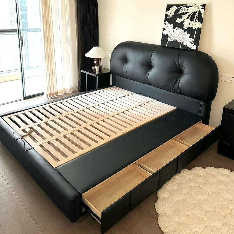 Master bedroom bed light luxury storage bed customization