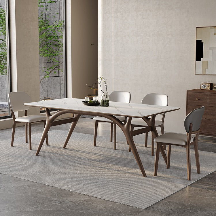 Solid wood dining table and chairs modern simple rectangular household dining table and chair combination custom