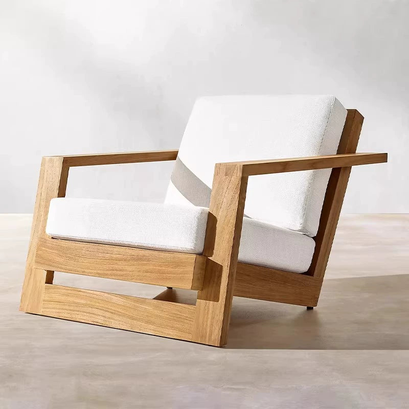 Outdoor sofa courtyard outdoor anti-corrosion waterproof sun protection sun room leisure garden solid wood furniture custom
