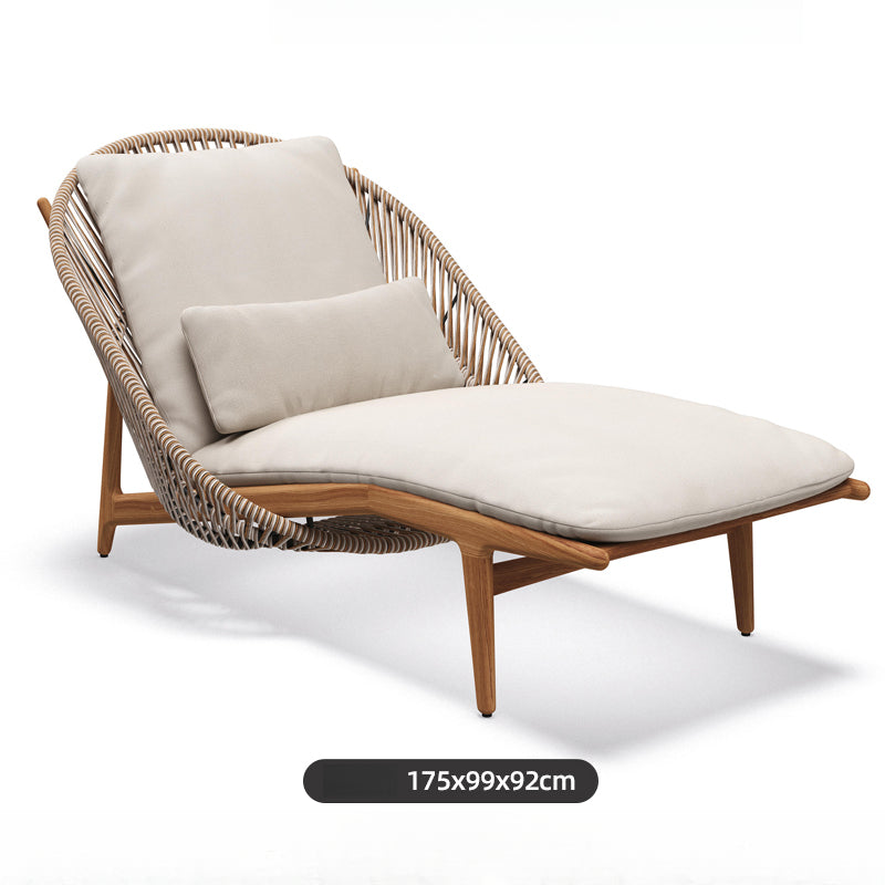 Leisure solid wood rattan sofa outdoor single villa courtyard furniture garden balcony waterproof and sun protection combination
