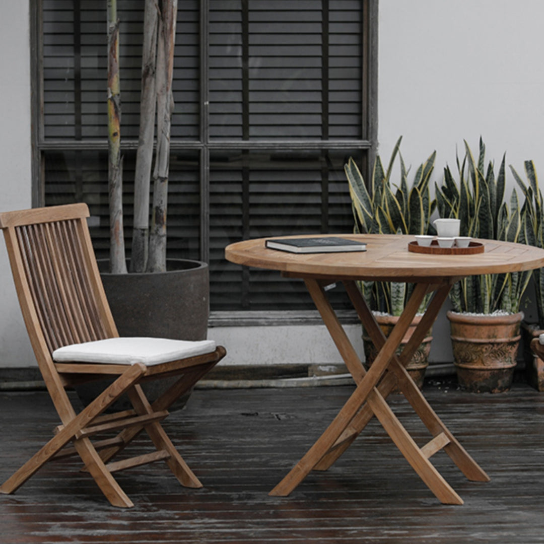 Retro balcony solid wood folding chair classic courtyard leisure chair outdoor resort hotel foldable dining chair custom
