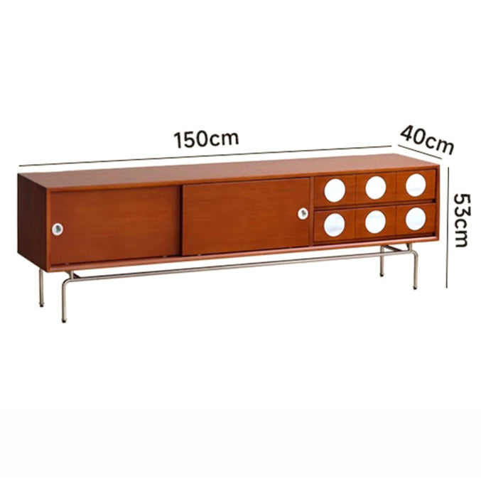 TV cabinet solid wood retro living room household storage cabinet locker light luxury custom