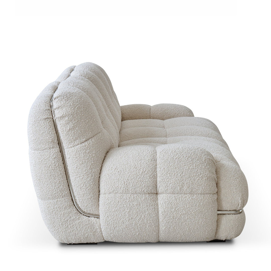 Sofa cream designer simple modern living room straight row three light fabric sofa