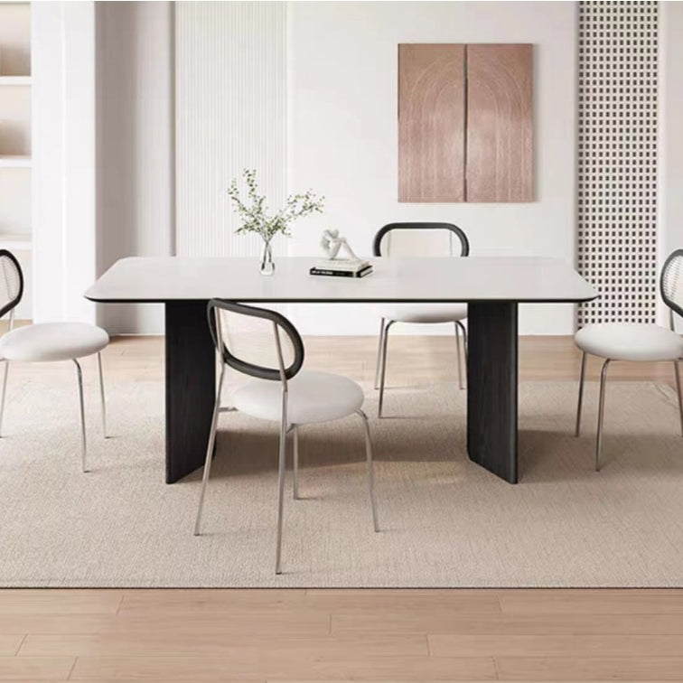 Solid wood rock slab dining table household dining table simple furniture workbench custom