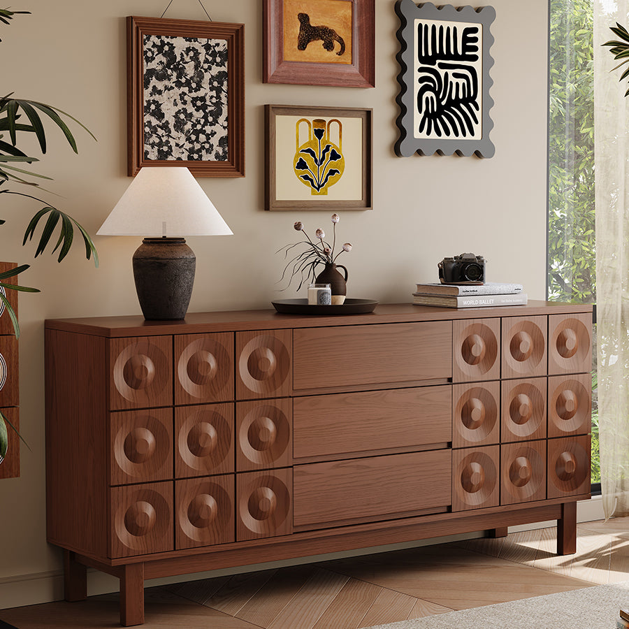Simple solid wood dining side cabinet, living room storage cabinet, locker, retro side cabinet custom