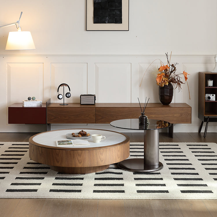 TV cabinet coffee table combination living room new retro floor cabinet side cabinet set custom