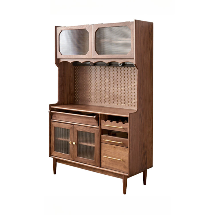 Solid wood dining side cabinet household living room storage retro tea cabinet rack custom