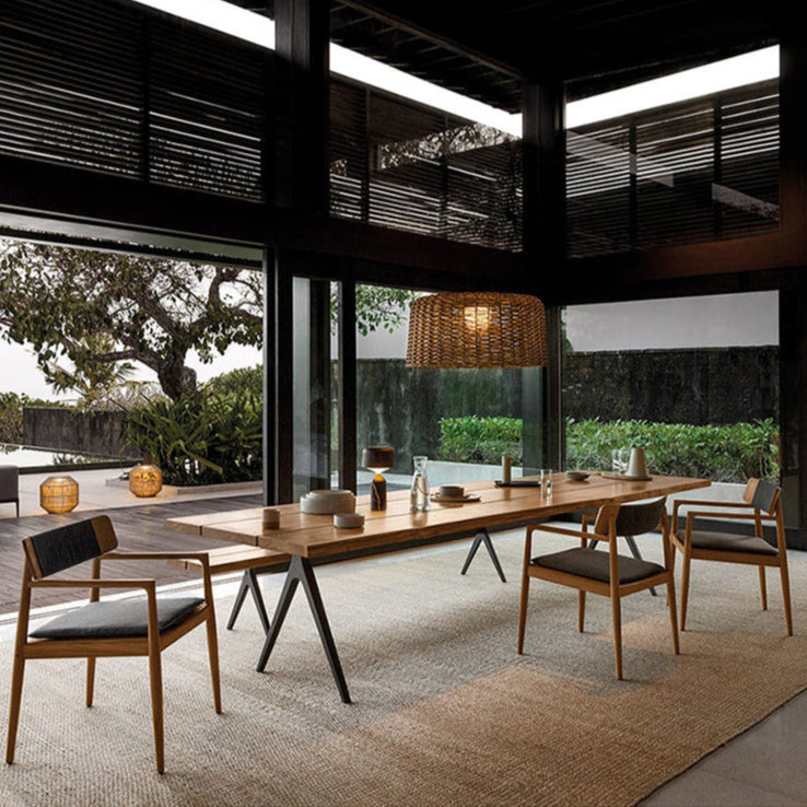 Outdoor tables and chairs courtyard villa furniture open-air yard garden solid wood designer terrace waterproof combination chair
