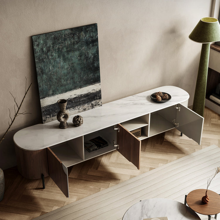 Minimalist coffee table TV cabinet combination designer creative living room home modern simple solid wood TV cabinet custom
