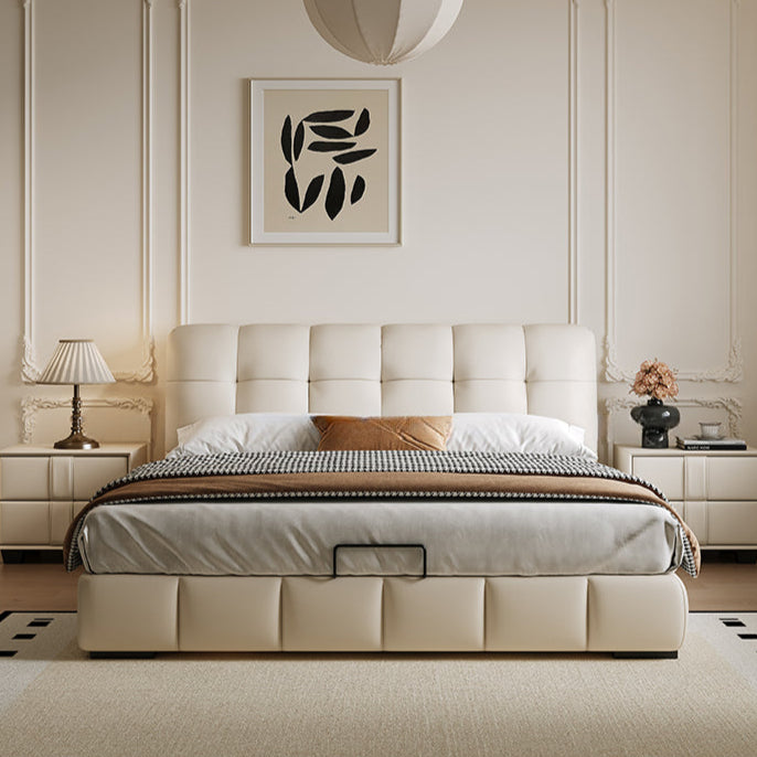 Home bed Master bedroom double bed Modern simple leather storage bed