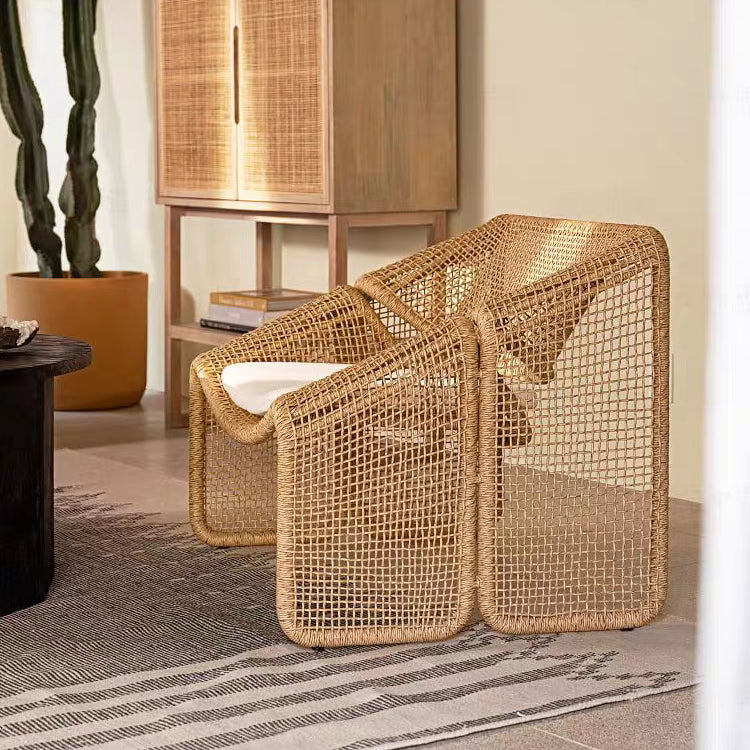 Balcony leisure area outdoor sofa courtyard bedroom homestay rattan living room single rattan chair custom