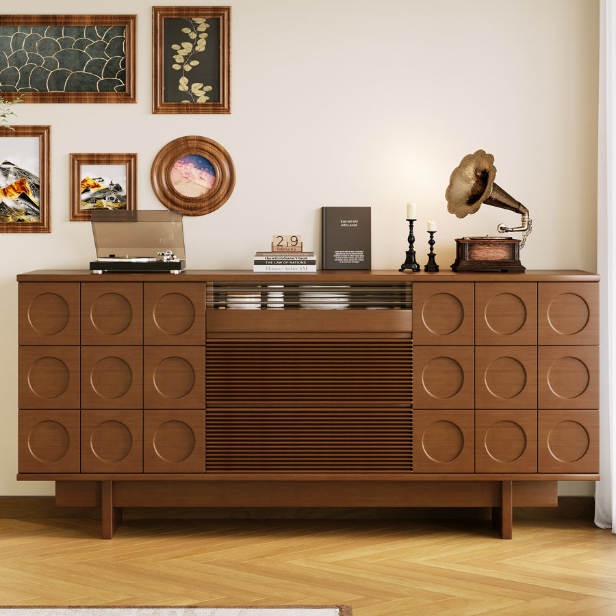 Solid wood TV cabinet against the wall retro dining side cabinet retro storage storage decorative side cabinet custom