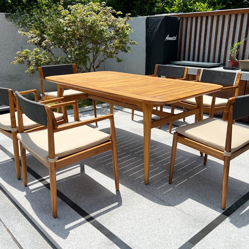 Outdoor tables and chairs courtyard villa furniture open-air yard garden solid wood designer terrace waterproof combination chair