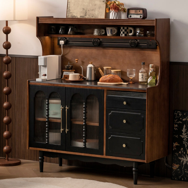 Solid wood dining side cabinet Coffee cabinet Living room entrance cabinet Tea cabinet Household kitchen storage cabinet Customized