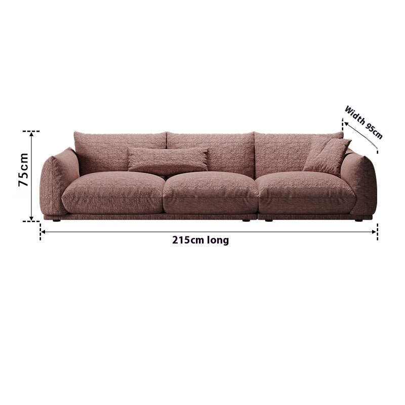 Minimal fabric cream small apartment living room designer simple bread sofa