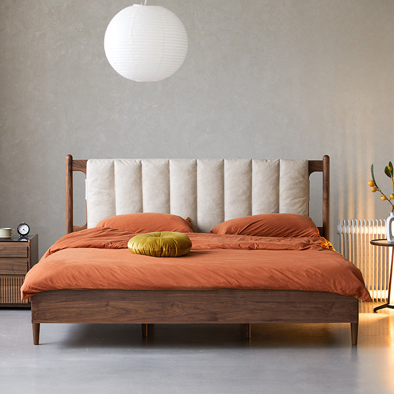 Full solid wood bed rattan bed retro bed furniture custom
