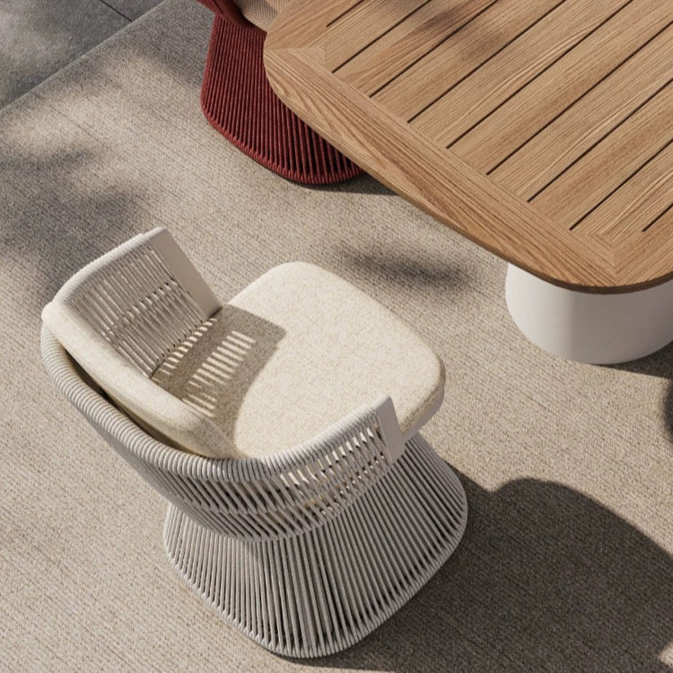 Outdoor tables and chairs rattan villa courtyard hotel garden terrace rotating creative three-piece furniture combination custom