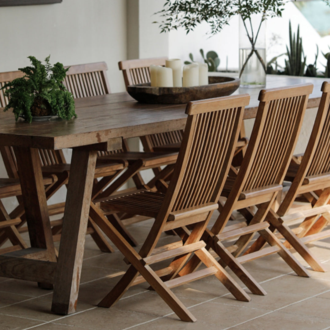 Retro balcony solid wood folding chair classic courtyard leisure chair outdoor resort hotel foldable dining chair custom