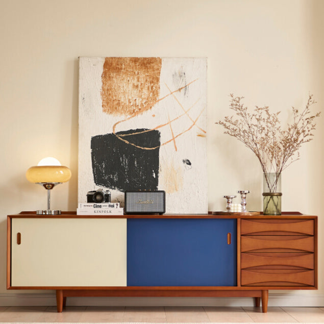 Solid wood TV cabinet combination living room locker retro storage cabinet custom