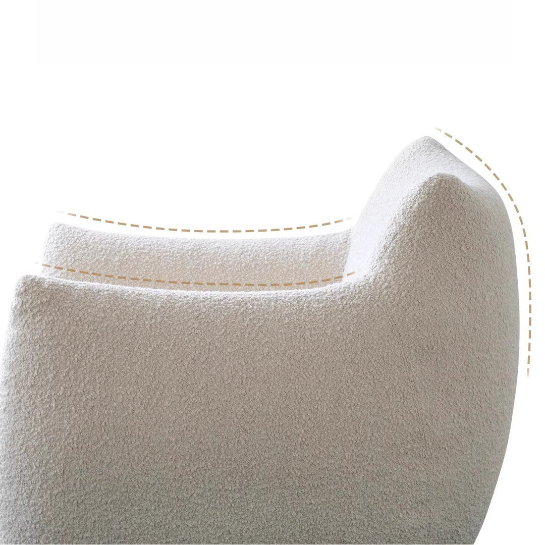 Cream style lamb wool single sofa cat designer style retro lounge chair