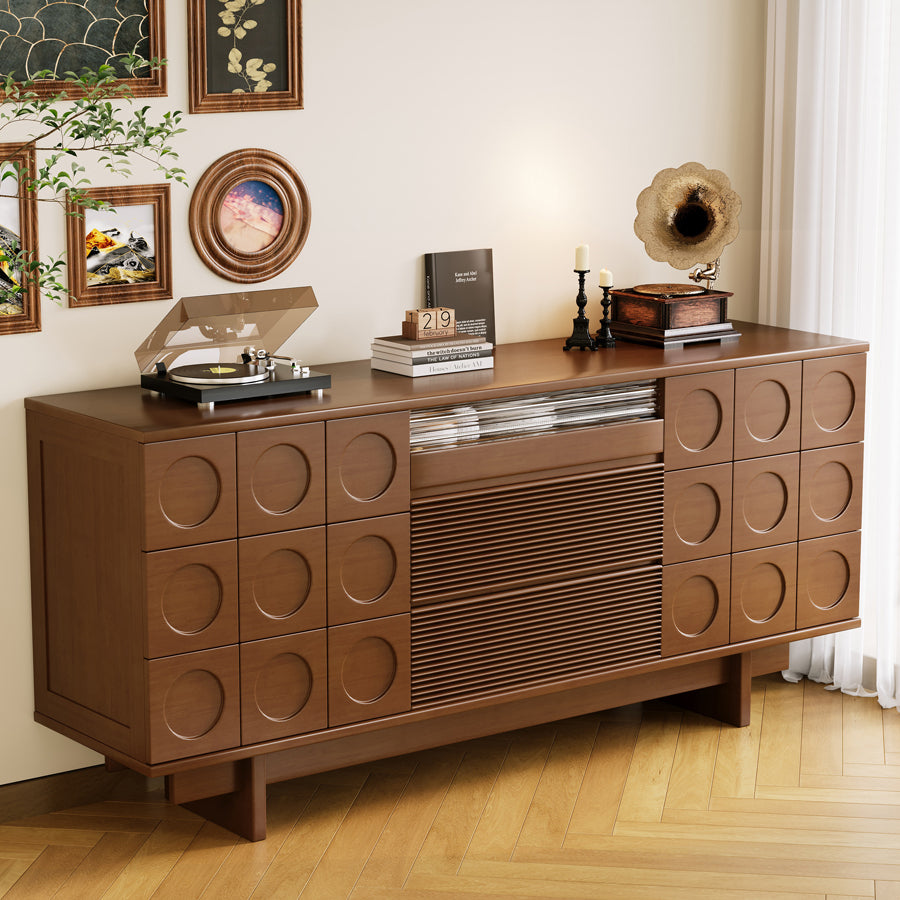 Solid wood TV cabinet against the wall retro dining side cabinet retro storage storage decorative side cabinet custom