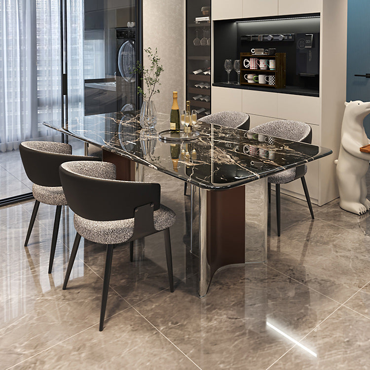 Minimal marble dining table and chair combination premium dining table household small apartment rectangular dining table custom