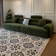 Vintage chenille dark green velvet sofa living room medieval