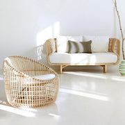 Outdoor sofa woven rattan chair coffee table combination simple leisure real rattan homestay balcony furniture villa indoor chair