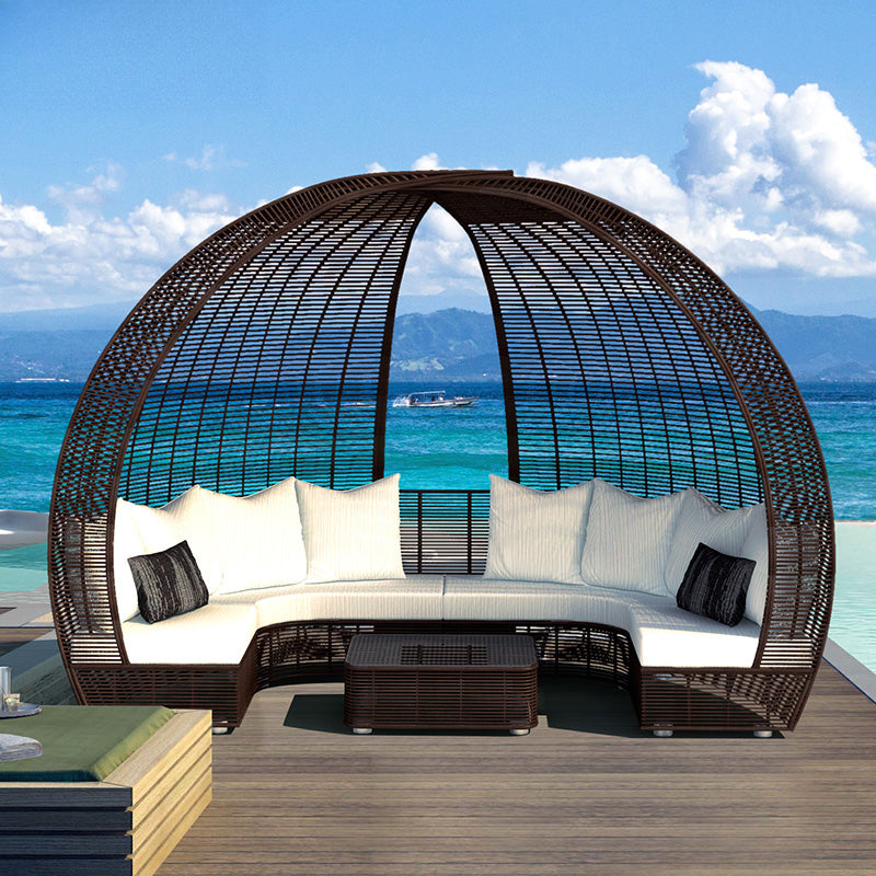 Outdoor rattan sofa bed outdoor waterproof rattan chair creative bird's nest outdoor terrace large rattan furniture