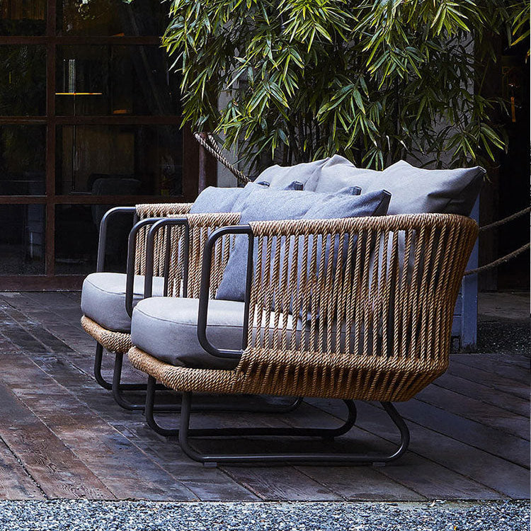 Garden outdoor sofa waterproof sunscreen rattan chair single living room leisure outdoor balcony furniture