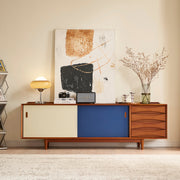 Solid wood TV cabinet combination living room locker retro storage cabinet custom