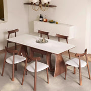 Solid wood rock slab dining table simple home apartment dining table custom