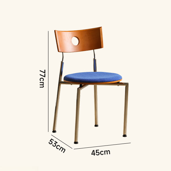 Coast chair Dining chair Solid wood wrought iron medieval home simple restaurant seat