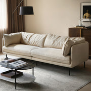 Sofa minimalist three-person straight row small apartment living room medieval retro fabric