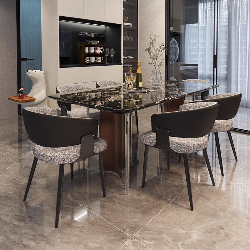 Minimal marble dining table and chair combination premium dining table household small apartment rectangular dining table custom
