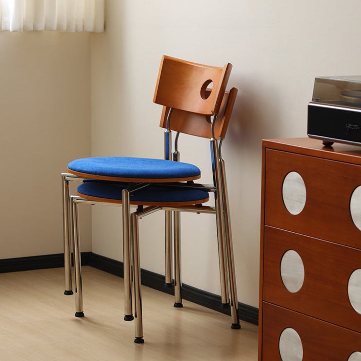 Coast chair Dining chair Solid wood wrought iron medieval home simple restaurant seat