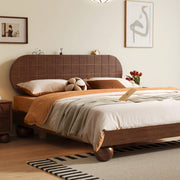 Retro solid wood bed medieval master bedroom simple bed modern double bed
