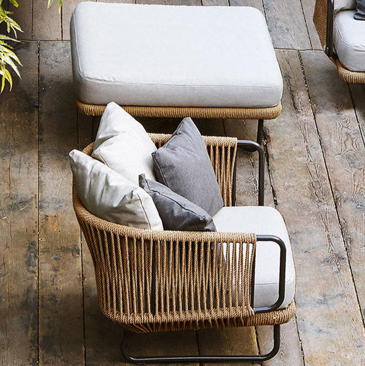 Garden outdoor sofa waterproof sunscreen rattan chair single living room leisure outdoor balcony furniture