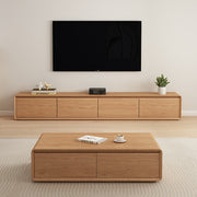 Modern Minimalist Log Living Room Floor Cabinet TV Cabinet Solid Wood Multilayer Board