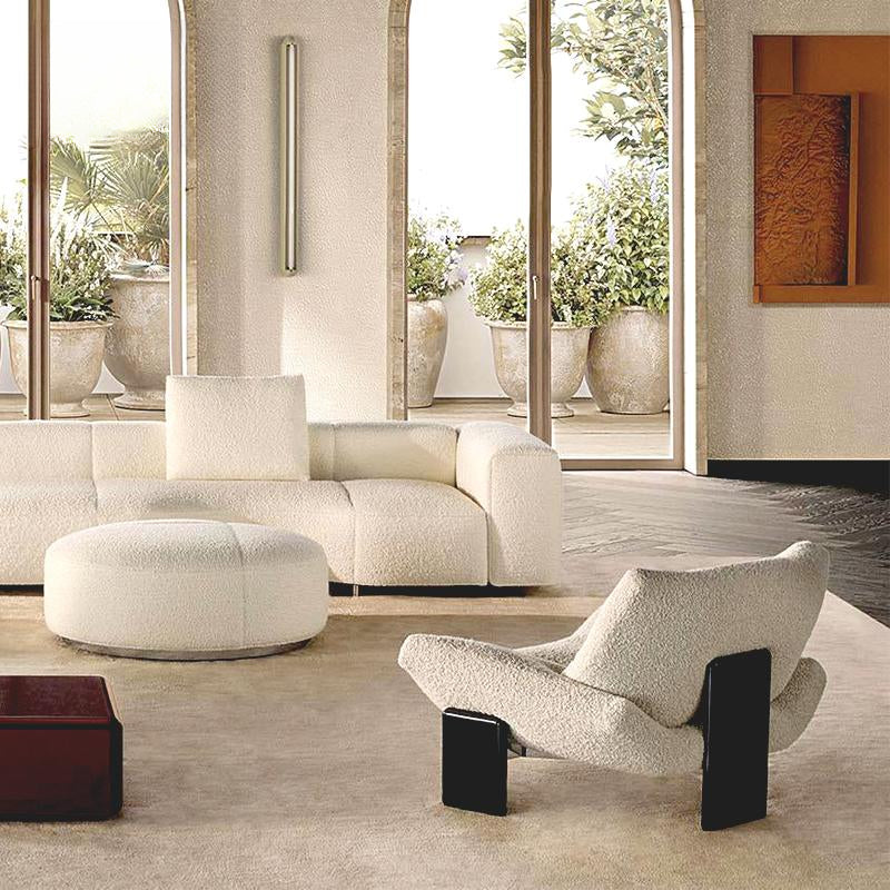 Single sofa minimalist designer creative personality medieval fabric sofa chair living room leather fabric chair