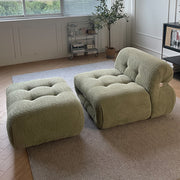 Cream style modern single living room special-shaped three-person fabric sofa