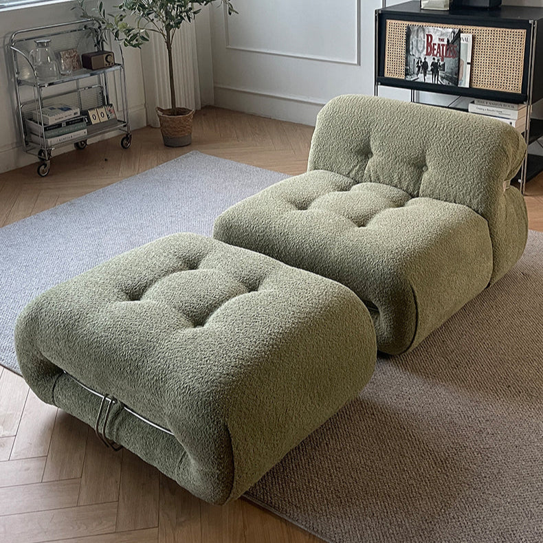 Cream style modern single living room special-shaped three-person fabric sofa