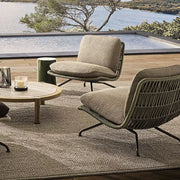 Outdoor rattan sofa courtyard waterproof and sunscreen furniture villa outdoor open-air garden leisure chair combination custom