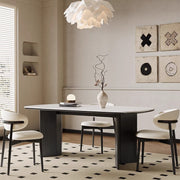 Solid wood rock slab dining table and chairs modern minimalist rectangular dining table home retro custom